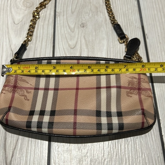 Burberry London Leather House Check Beige Black Small Chain Handbag Shoulder Bag - Picture 6 of 9